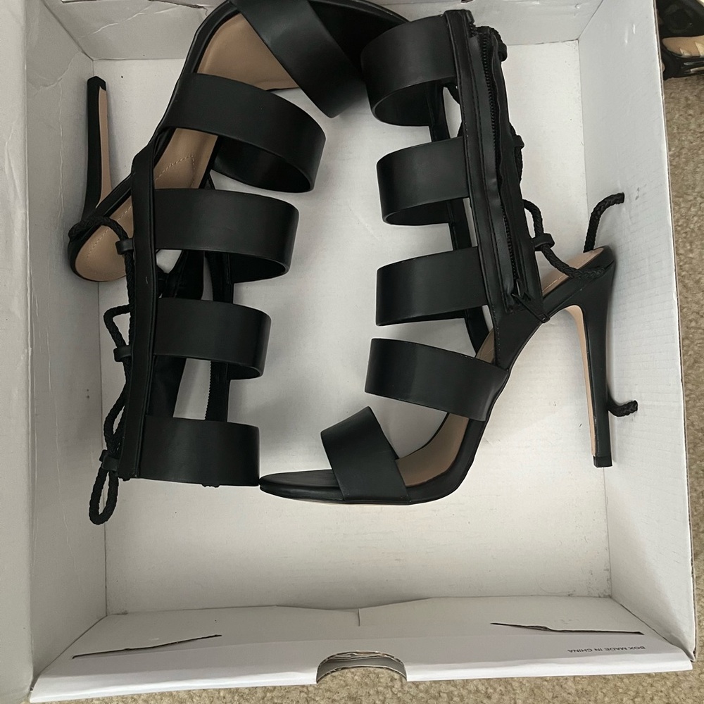 Aldo Black Strappy Heels